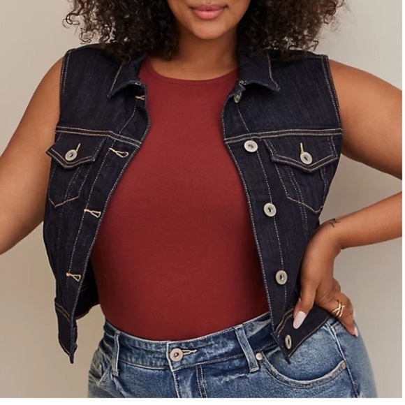 TORRID NWT DENIM CROP VEST - Picture 1 of 7